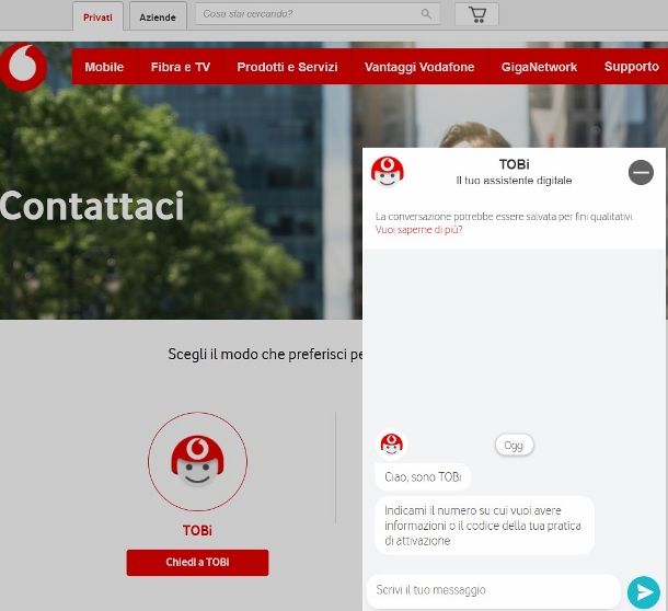 Contattare servizio clienti Vodafone PC