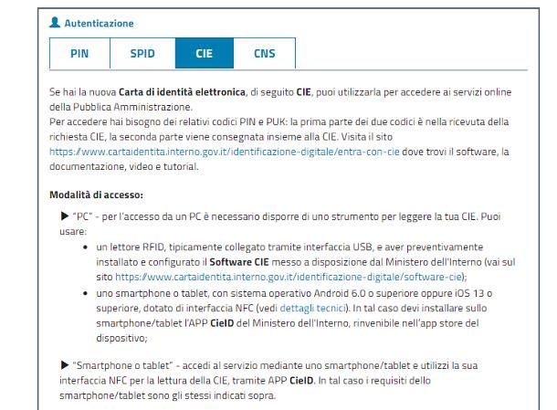 Come accedere a SPID con carta identità elettronica