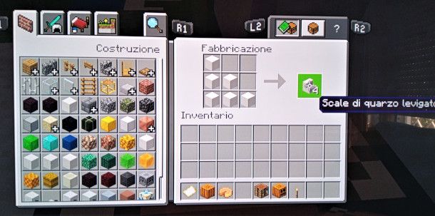 come fare scalini su Minecraft