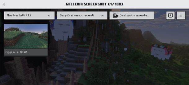 Come vedere gli screenshot di Minecraft Bedrock Edition