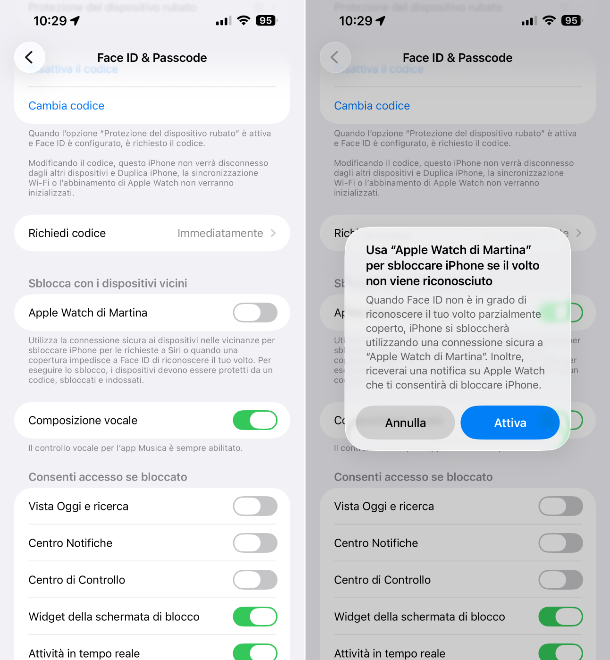 Sblocco iPhone con Apple Watch