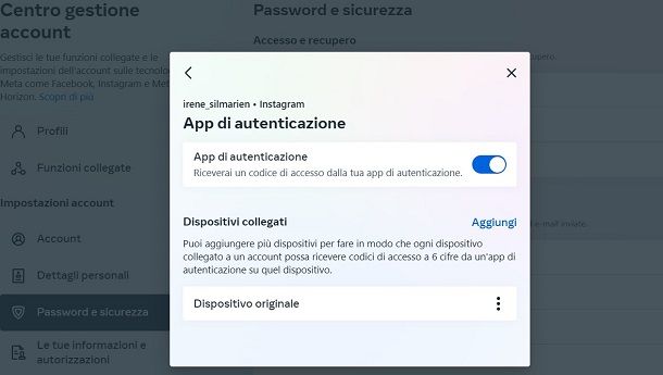 Disattivare autenticazione a due fattori Instagram