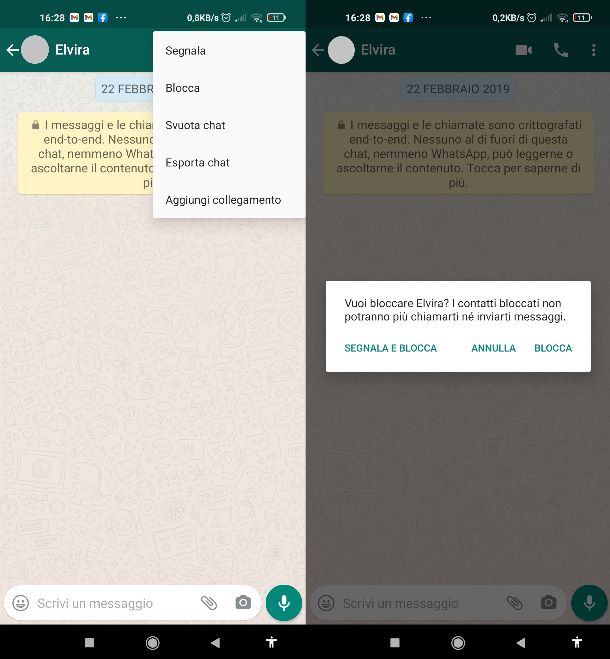 Bloccare messaggi WhatsApp