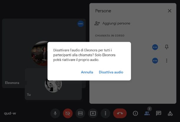 Disattivare microfono Google Meet PC