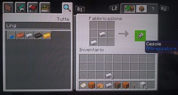 come costruire delle cesoie Minecraft