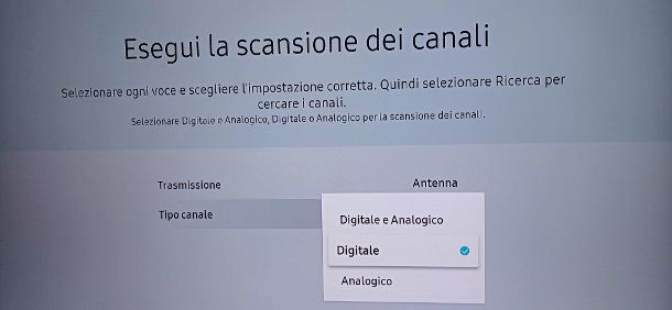 Sintonizzazione automatica TV Samsung 