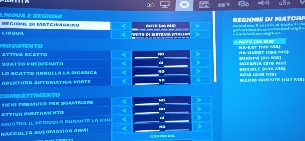 Modificare matchmaking Fortnite