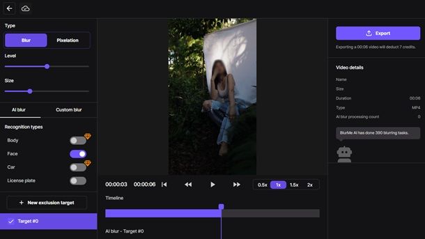 Programmi per oscurare i volti nei video BlurMe