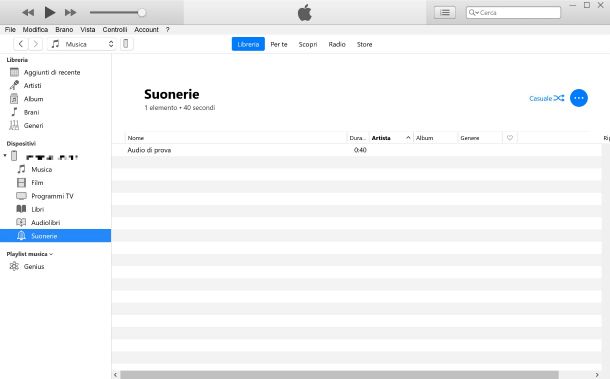 Suonerie su iTunes