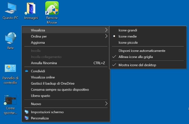 Come spostare le icone sul desktop liberamente