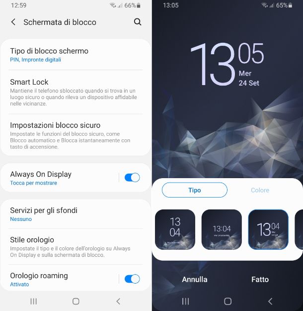 Schermata di blocco Samsung