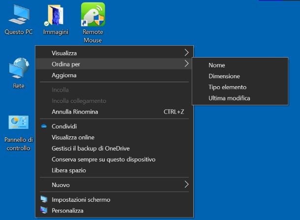 Come spostare icone sul desktop: Windows 10