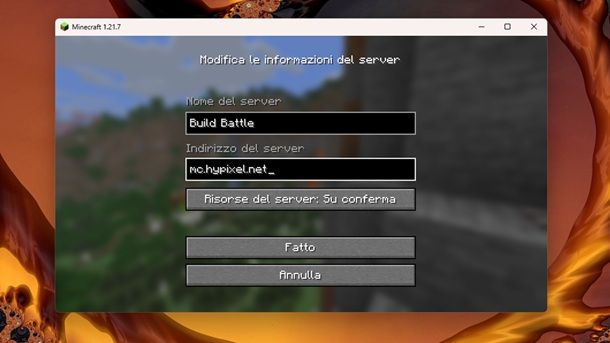 Come giocare alle Build Battle su Minecraft Java aggiungi server