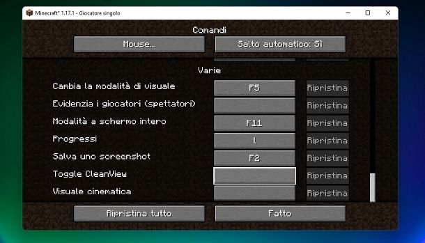 Toggle Particellari Minecraft