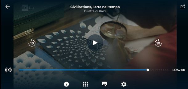 funzionalità player app RaiPlay