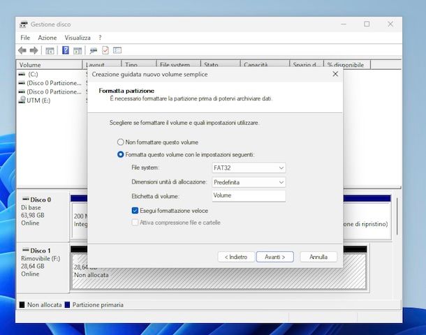 Gestione disco Windows