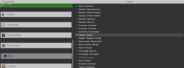 Come cambiare lingua su Minecraft Bedrock Edition