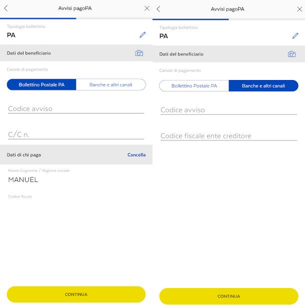 pagare avvisi pagoPA app Postepay