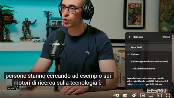 Come togliere i sottotitoli da YouTube
