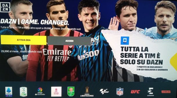 accedere a dazn su tv