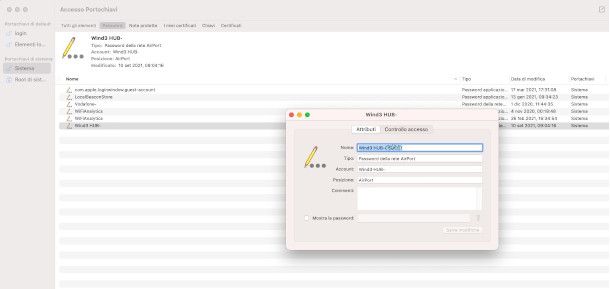 accesso portachiavi Mac
