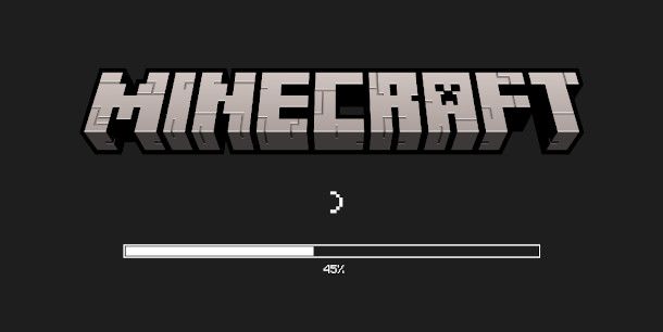 minecraft pc schermata avvio