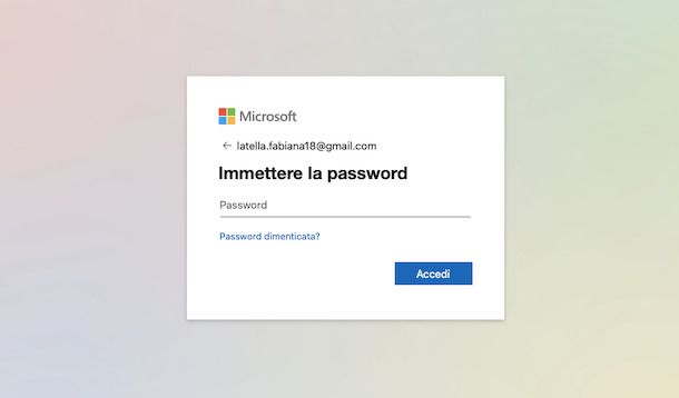 Recupero password Microsoft