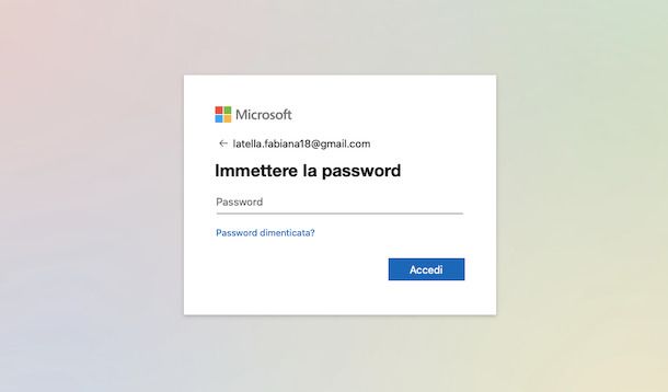 Recupero password Microsoft