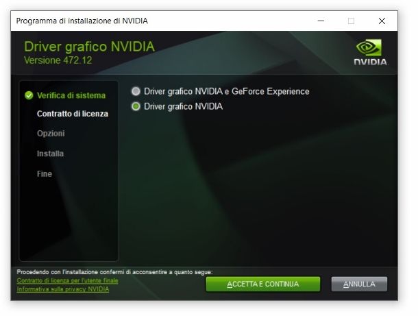 Installare driver GPU Nvidia