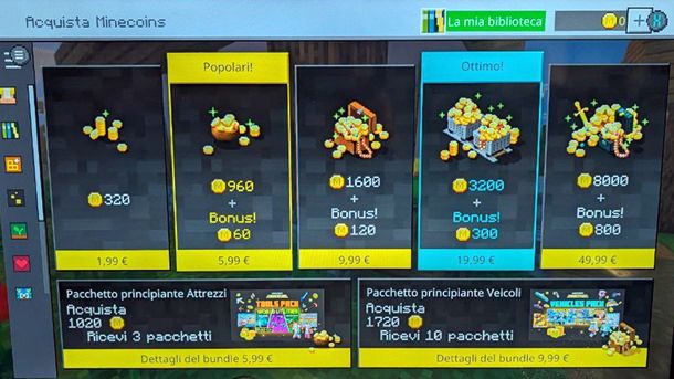 Minecoins Minecraft Bedrock console