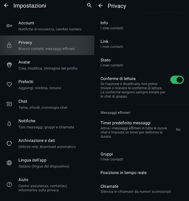 Come disattivare le conferme di lettura su WhatsApp