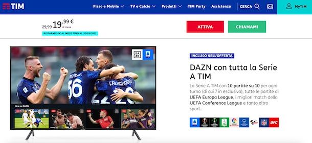 Offerta TIM con DAZN