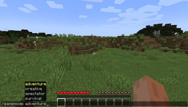 Comando Modalità Avventura Minecraft