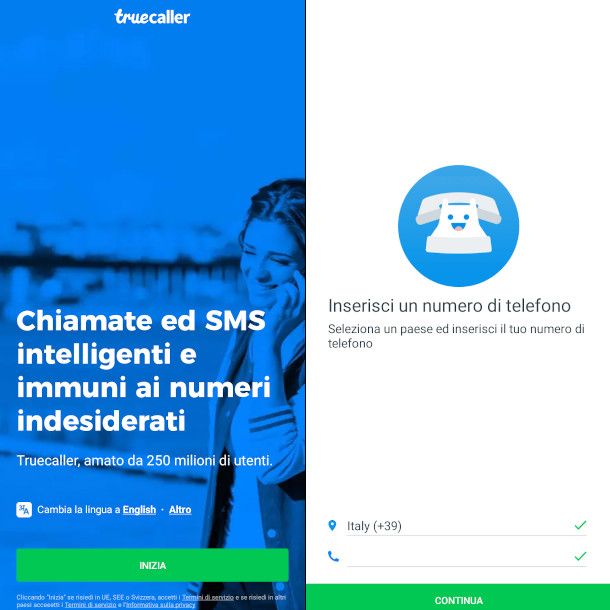 registrazione truecaller