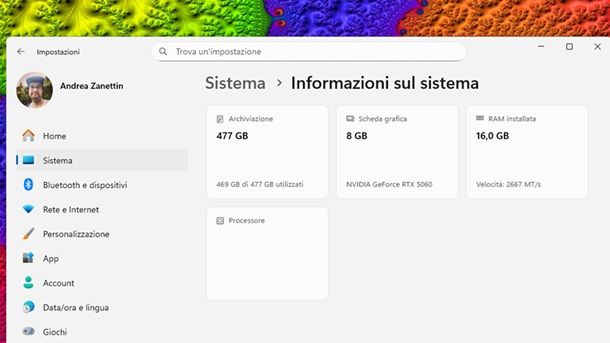Come vedere la RAM del PC Windows 11