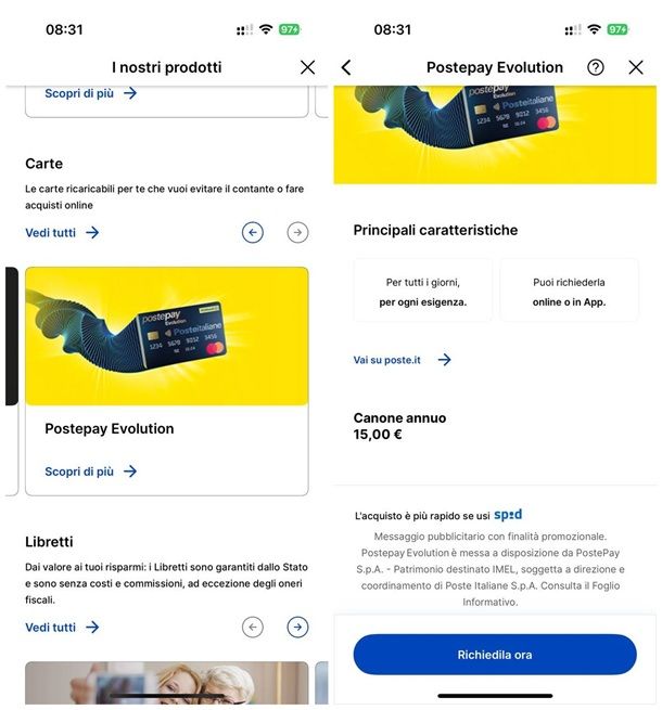 Come registrare Postepay su app