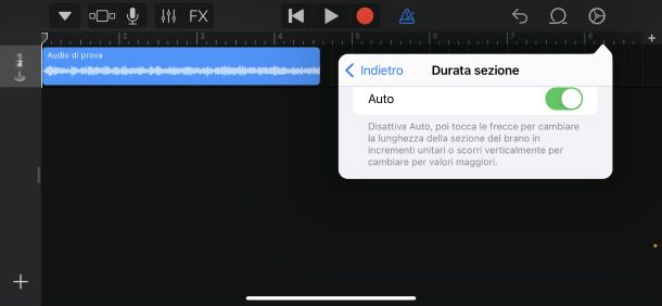 Durata sezione GarageBand