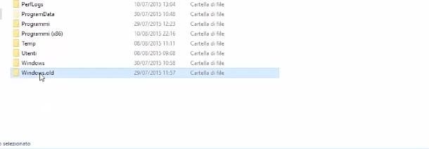 come eliminare windows old