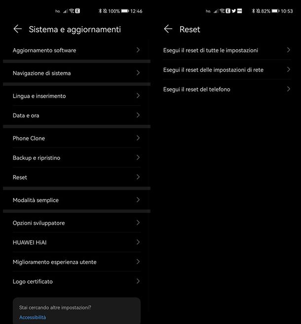 Resettare HUAWEI: procedura standard