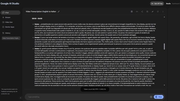 Come ottenere i sottotitoli di un video con IA Google Gemini Pro