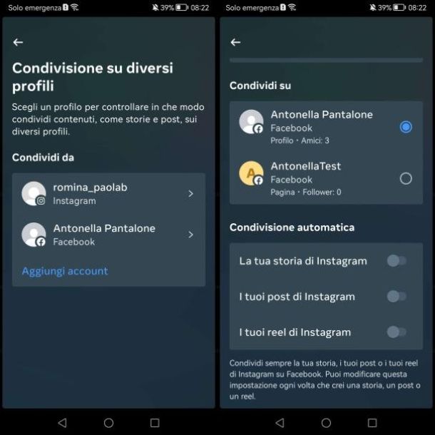 Come collegare Instagram a Facebook pagina