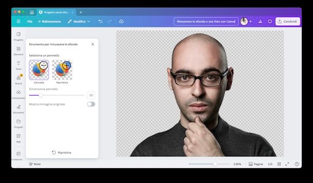 Eliminare lo sfondo con Canva