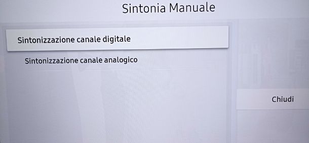 Sintonizzazione manuale TV Samsung 