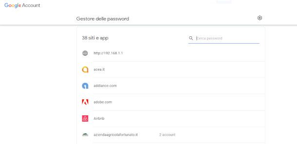 Gestore password Google
