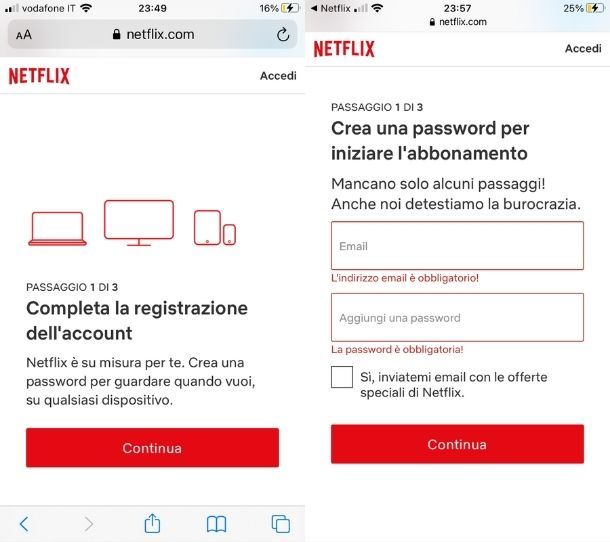 Abbonarsi a Netflix smartphone