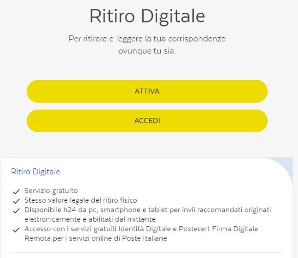 Come attivare il servizio Ritiro Digitale di Poste Italiane
