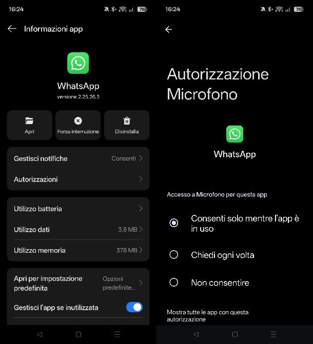 Abilitare l'uso del microfono