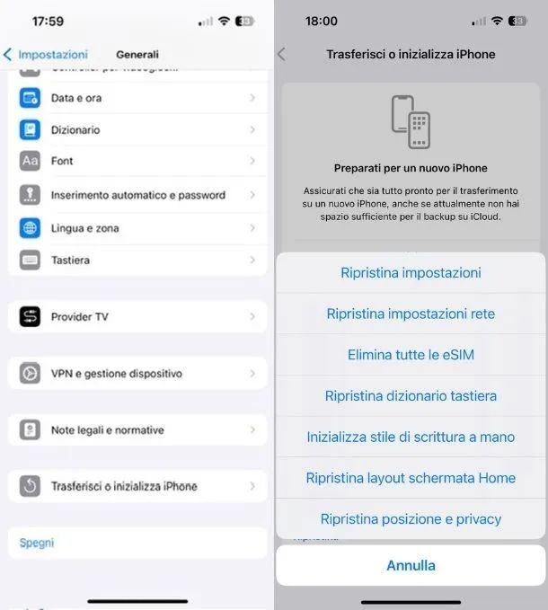 Recupero password backup