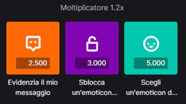 Ricompense base Twitch Punti Canale Twitch