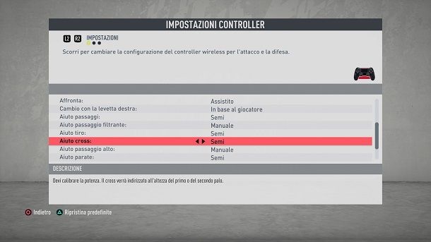 Personalizza comandi FIFA